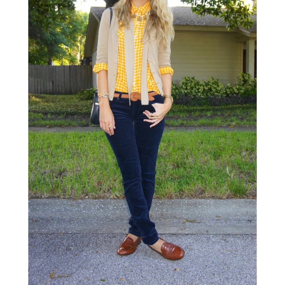 J. Crew Navy Blue Corduroy Matchstick Pants